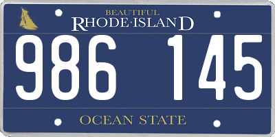 RI license plate 986145