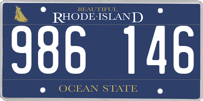 RI license plate 986146