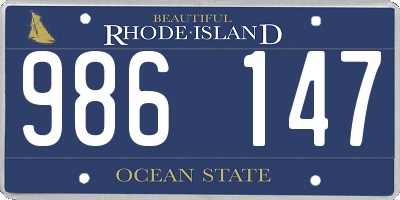 RI license plate 986147