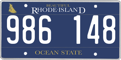 RI license plate 986148