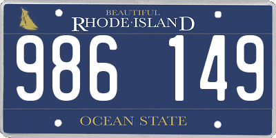 RI license plate 986149