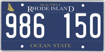 RI license plate 986150
