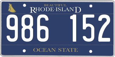 RI license plate 986152