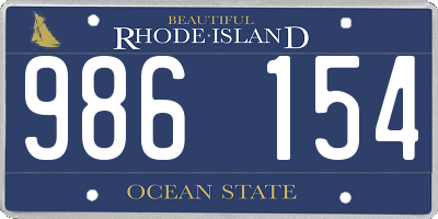 RI license plate 986154