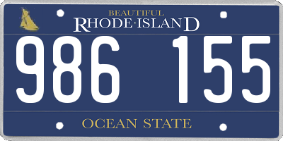 RI license plate 986155