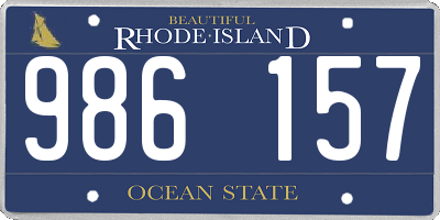 RI license plate 986157