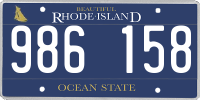 RI license plate 986158