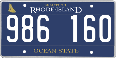 RI license plate 986160