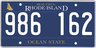 RI license plate 986162