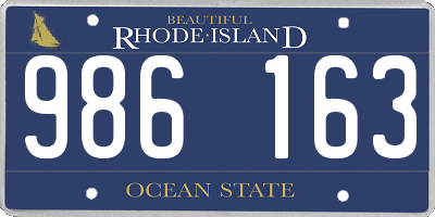 RI license plate 986163