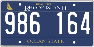 RI license plate 986164