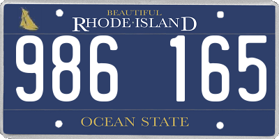 RI license plate 986165