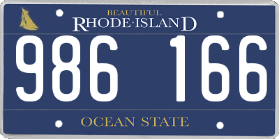 RI license plate 986166