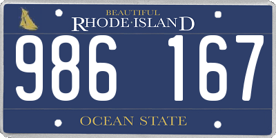 RI license plate 986167