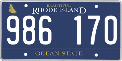 RI license plate 986170