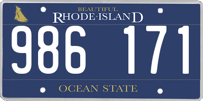 RI license plate 986171