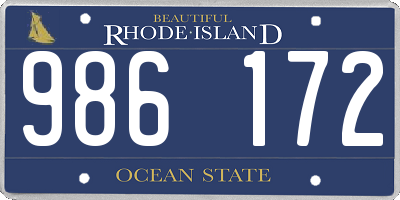 RI license plate 986172