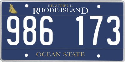 RI license plate 986173