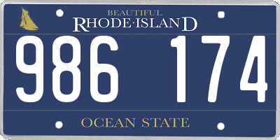 RI license plate 986174