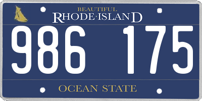 RI license plate 986175