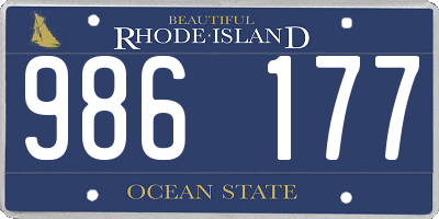 RI license plate 986177