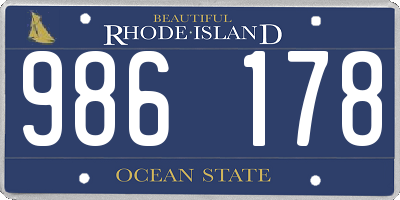 RI license plate 986178