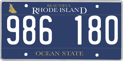 RI license plate 986180