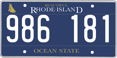 RI license plate 986181