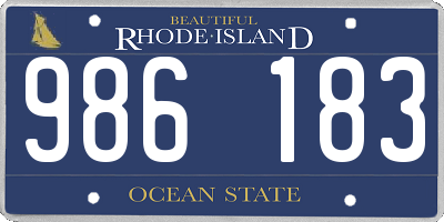 RI license plate 986183