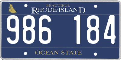 RI license plate 986184