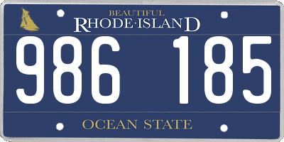 RI license plate 986185