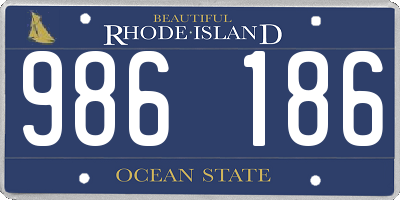 RI license plate 986186
