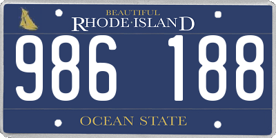 RI license plate 986188