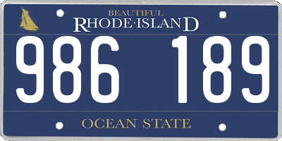 RI license plate 986189