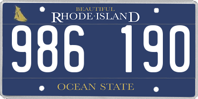 RI license plate 986190