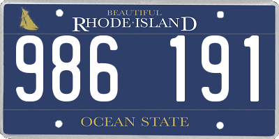 RI license plate 986191