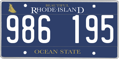 RI license plate 986195
