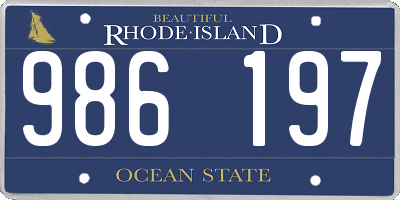 RI license plate 986197