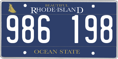 RI license plate 986198