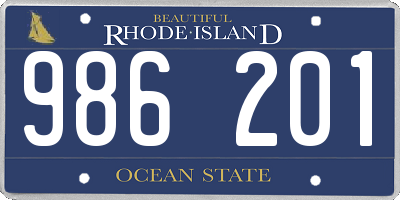 RI license plate 986201
