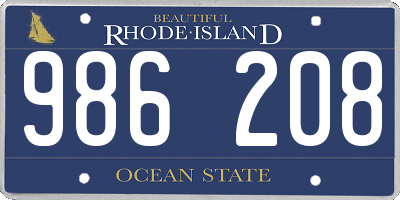 RI license plate 986208
