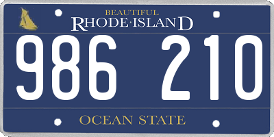 RI license plate 986210