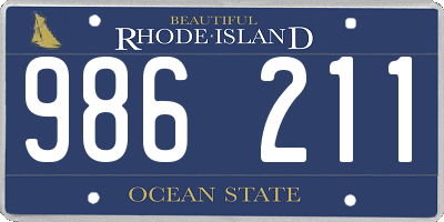 RI license plate 986211