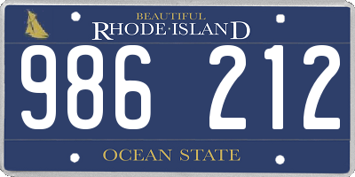 RI license plate 986212