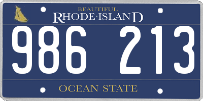 RI license plate 986213