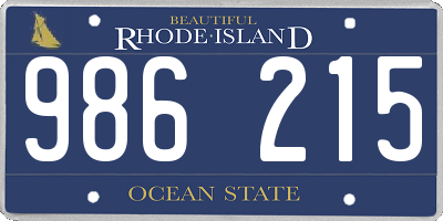 RI license plate 986215