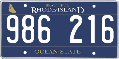 RI license plate 986216