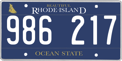 RI license plate 986217