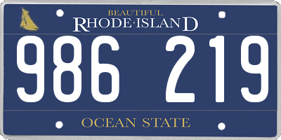 RI license plate 986219