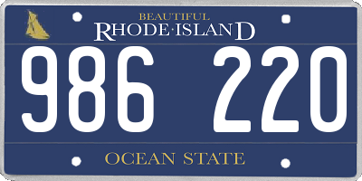 RI license plate 986220